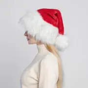 Christmas Santa Hat Red Thick Large Fluffy Hat For Adults Men Women Warm Ski