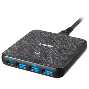 Anker PowerPort Atom III Slim 45W PIQ3.0 PD 4-Port 桌面充電器 黑色 A2045K11 香港行貨