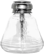 Folpus Glass Pump Dispenser Bottle Press Bottle Container with Lid Empty Refillable Bottle for Desktop Cleaning Nail Polish Remover
