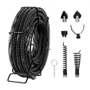 VEVOR Drain Cleaning Cable 45 FT x 7/8 Inch, Professional Sectional Drain Cleaner Cable with 6 Cutters for 0.8" to 5.9" Pipes, Hollow Core Sewer Drain