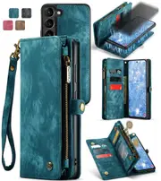 CaseMe 2-in-1 Samsung Galaxy S23+ Plus 5G Detachable Case Wallet Cover [Teal Green]