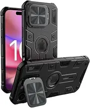Jarttarn Magnetic Wireless Charging Case for iPhone16 Pro Max CamShield Armor Slide Camera Magnet Cover with Ring Kickstand for iPhone 16 Pro Max