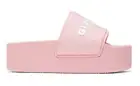 Givenchy Pink Platform Rubber White Logo Slide On Pool Sandal Flip Flop Flat 41