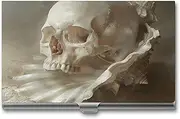 [RKJVB] Business Card Holder Skulls And Shells Slim Business Card Case Professional Name Card Holders Purse Name Card Organizer Minimalist Pocket Card Cases for Men Women