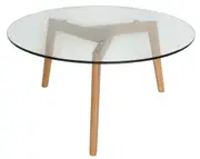 SK Designer Living Stad Round Glass Coffee Table