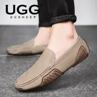 在飛比找Yahoo!奇摩拍賣優惠-【熱賣精選】AUSHEEP UGG男豆豆鞋 新品秋季商務真皮