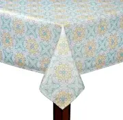 Waverly Cloth Tablecloth Astrid 60x84" Oblong Summer Green Gold Medallion