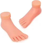 Practice Foot Model 1 Pair Flexible Soft Silicone Prosthetic Manicure Tool for Nail Art Training