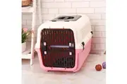 YES4PETS Medium Dog Cat Crate Pet Rabbit Carrier Travel Cage With Tray & Window Pink