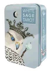 Cards in tin box, Soft pastel colors, 78 cards, White Sage Tarot Deck Cards