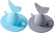 Cabilock Floor Drain Kitchen Sink Plug Strainer Bathtub Stopper Wide Rim Grey Blue for Kitchen/Bathroom