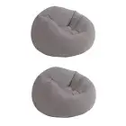 Intex Inflatable Contoured Corduroy Beanless Bag Lounge Chair, Gray (2 Pack)