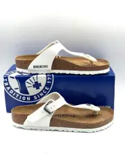 Birkenstock Gizeh Regular Fit Birko Flor White US Size Men's 6 Women's 8 EU 39