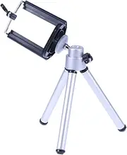 KICHOUSE Portable Tripod Stand Holder with Phone Clamp Lightweight Section Legs for Camera and Smartphone Non Slip Feet for Outdoor and Travel Photography
