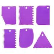 6 Pcs Plastic Clay Scraper, 1 Set Pottery Tools Soft Scraper, Purple