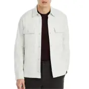 Vince Men's Long Sleeve Double Face Button Front Workwear Shirt Jacket Alabaster