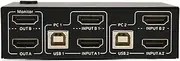 KVM Switch HDMI 2 Port Box, Dual Monitor KVM Switch HDMI 2 Port for 2 Computers Laptops, Support 3840x2160 at 30Hz, 1920x1080 at 60Hz, HDCP 2.0 Standard