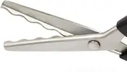Fabric Pinking Shears Craft Scissors，Serrated Scalloped stainless Steel Handled Professional Sewing black Scissors, Scissors for Leather, Tailoring, Paper Crafts Hand shears etc. (Scalloped18mm)