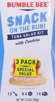 BUMBLE BEE Snack on the Run! Tuna Salad Crackers Kit High Protein Snack Food