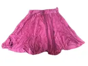 New Anthropologie Floreat Wrinkled Drawstring Smocked Waist Pink Full Skirt Sz S