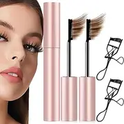 Tubing Mascara 2025 Curling Mascara Black & Brown for Lash Makeup,Waterproof & Sweatproof Long Lasting Non-Smudged Mascaras,Brown*2