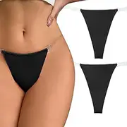 [Happy Cherry] Women's Invisible String Panties Sexy Adjustable Clear Strap G-Strings Pack