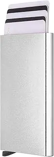 [uxcell] Slim Wallet, Aluminum Sliding Slim Minimalist Credit Card Holder Business Card Case RFID Blocking Wallet for Men Women, Light Gray