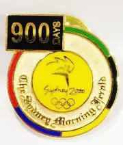 900 DAYS TO GO MORNING HERALD GOLD SYDNEY OLYMPIC GAMES 2000 PIN COLLECT #675