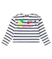 [Balmain Kids] Balmain Kids Striped cotton jersey T-shirt Y 12 white