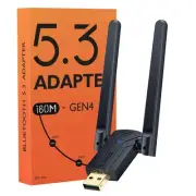 Long Range Bluetooth 5.3 Adapter for PC, 590FT/180M USB Bluetooth Dongle for ...