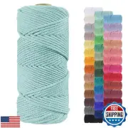LEREATI 4mm Macrame Cord, 109 Yards Natural Cotton Cord, Macrame Rope Yarn fo