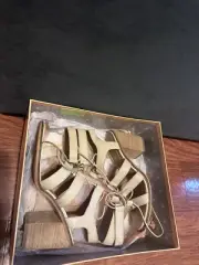 Women’s Beige Therapy Heels Lace Up Size Au UK 6 Worn Once In Box