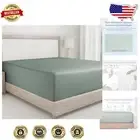 Super Soft King Size Fitted Sheet with 16" Deep Pockets - 100% Cotton Sateen