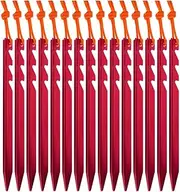 AnyGear 7075 Aluminum Tent Stakes 15 Pack - Ultralight Tri-Beam Tent Pegs with Reflective Rope - Essential Tent Accessories for Camping, Rain Tarps, Hiking, Backpacking