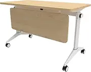 YQMHEZ Folding Conference Table, Conference Table Foldable Meeting with Wheels, Foldable Meeting Table for Training Rooms, Seminars and Classrooms(140cm/55.1in)