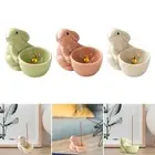 Rabbit Incense Holder Statue Cartoon Animal Figurine Incense Stick Holder