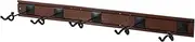 LOCADENCE Guitar Wall Mount Hanger, Aluminum Alloy Electric Guitar Rack with 5 Guitars Adjustable Hook, Multiple Guitar Organizer for Mandolin Bass Banjo Ukulele (Brown)