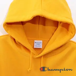 【Champion】官方直營-BASIC草寫Logo連帽長袖Tee-男(黃色)