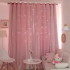 Hollow Star Thermal Insulated Blackout Curtain Window Curtain Blind Stitched