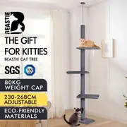 BEASTIE Cat Tree Scratching Post Scratcher Tower Condo House Grey 230-286cm