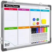 Small Weekly Calendar Dry Erase Whiteboard for Wall, 16" x 12" Magnetic Dry E...