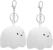 2pcs Fuzzy Keychain Cute Cartoon Keychain Bag Charm Soft Key Ring Decor for Women for Home Office and Travel
