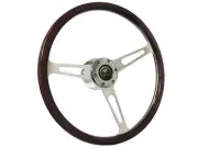 1978-91 Ford Bronco 6-Bolt Espresso Wood Slotted Steering Wheel Kit, No Rivets (for: Ford)