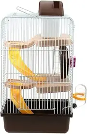 Toddmomy Villa Cage for Small Pets Pet Cage Hamster Cage Chinchilla Cage Coffee