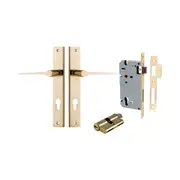 Iver Como Door Lever Handle on Rectangular Backplate Entrance Kit Key/Key