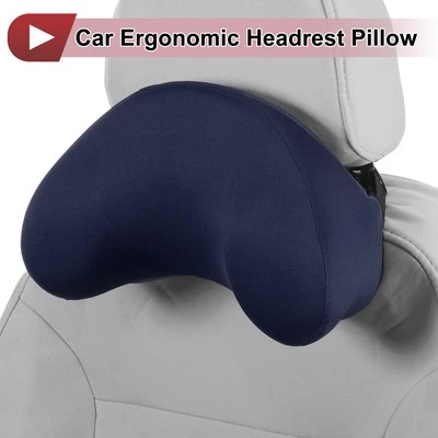 Car Headrest Pillow Polyester,Memory Foam Blue 1 Pcs for Driving Travel