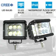 Elinz 2x 60W LED Driving WorkLight Flood Spot Beam 12V 24V Lamp Light Offroad 4x4