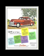 1946 DeSoto Custom 4 Door Sedan Quiz for Car Buyers - Matted for 11x14 Frame