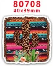 5 pc. Cactus Planar Resin Hair Bow Center Flatback 80708 Leopard Print Serape