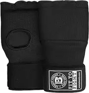 Bout3® Gel Inner Gloves Boxing for MMA Muay Thai Training Elastic Boxing Bandages 80 cm Long Martial Arts Sparring Long Hand Wraps Punching Balls Wrist Wraps Punching Gloves (Black, XL)